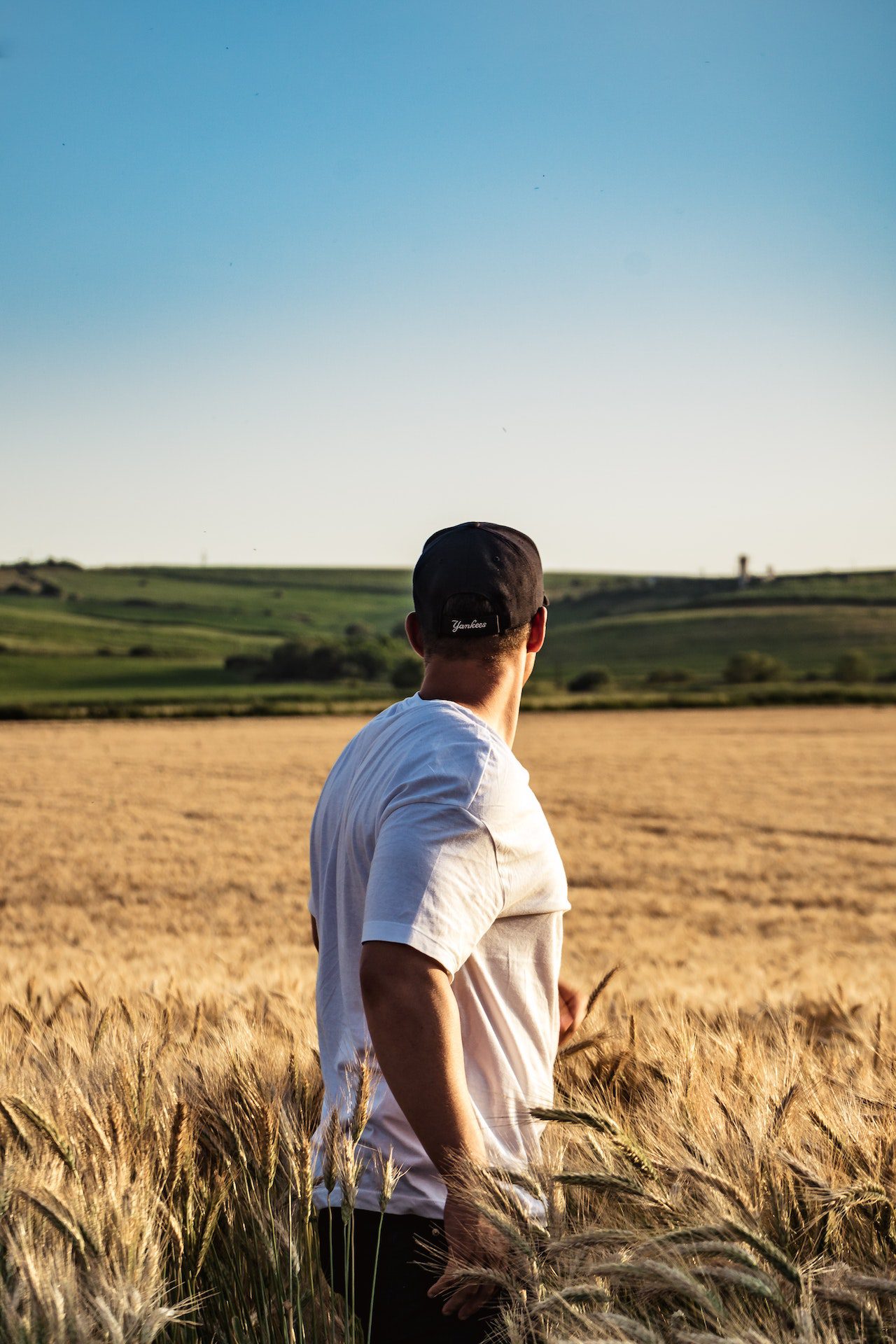 men looking at the field